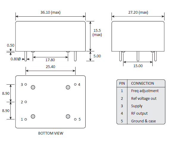 hcd370 36.1-27.2 OCXO