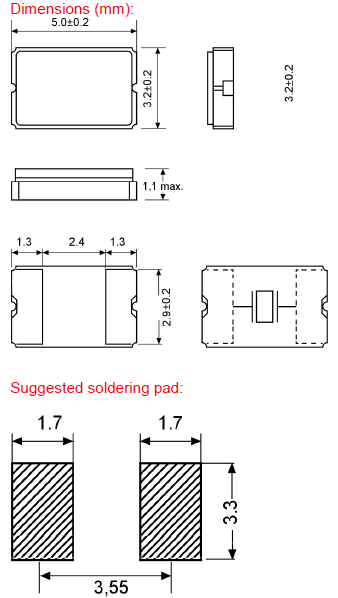 GEYER晶振,贴片晶振,KX-9B晶振,5032两脚晶振