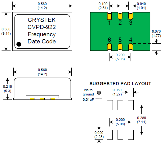 Crystek晶振,压控晶振,CVPD-922晶振,VCXO石英晶振