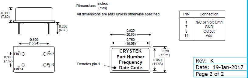 Crystek晶振,压控晶振,CVXO-083晶振,石英晶振