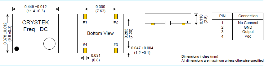 Crystek晶振,温补晶振,CXOSD5晶振,贴片TCXO振荡器