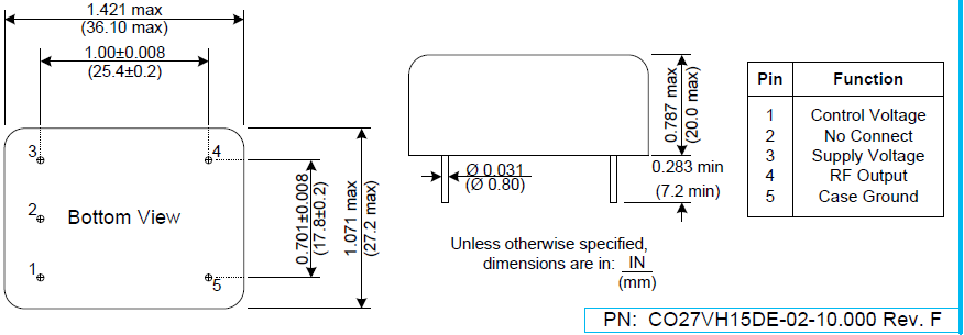 Crystek晶振,恒温晶振,CO27VH15DE-02-10-000晶振,OCXO晶振
