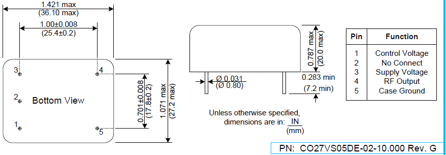 Crystek晶振,恒温晶振,CO27VS05DE-02-10-000晶振,OCXO晶体振荡器