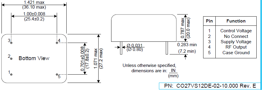 Crystek晶振,恒温晶振,CO27VS12DE-02-10_000晶振,烤箱晶体振荡器