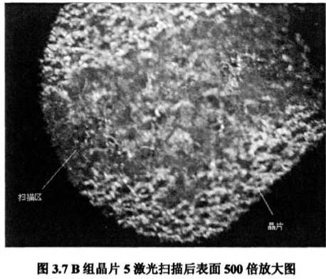 3.7B组晶片5激光扫描后表面500倍放大图