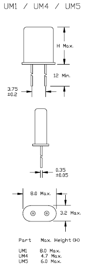 ILSI晶振,石英晶振,UM1晶振,进口插件晶振