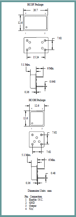 艾尔西晶振,有源晶振,HCOF晶振,OSC插件晶振