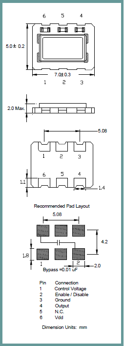 ILSI晶振,压控晶振,I607晶振,5*7晶振