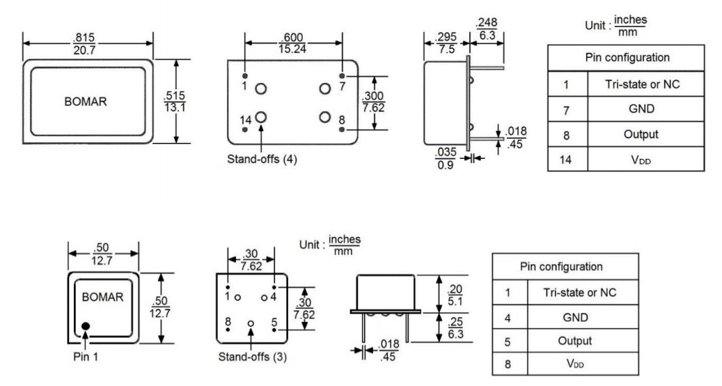 Bomar博马尔晶振,B1525-BEMF3-20.000000,低电压6G网络晶振 Bomar博马尔晶振,B1525-BEMF3-20.000000,低电压6G网络晶振