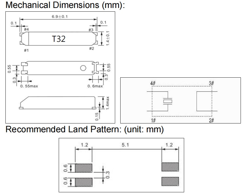 TZ0601C,7015mm,32.768KHz,TST嘉硕晶振,钟表电子晶振