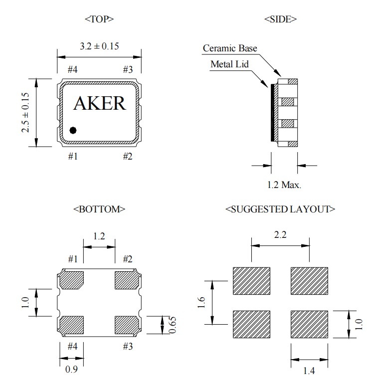 S333025T-25.000-X-R,25MHz,3225mm,HCMOS,Aker安碁晶振 S333025T-25.000-X-R,25MHz,3225mm,HCMOS,Aker安碁晶振