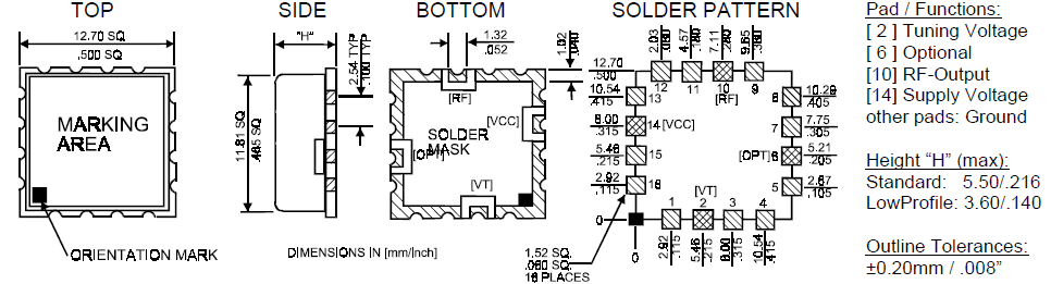 R-VCO-011010 12.7 x 12.7 VCO